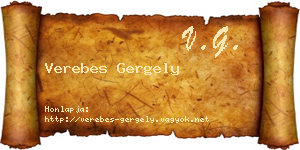 Verebes Gergely névjegykártya
